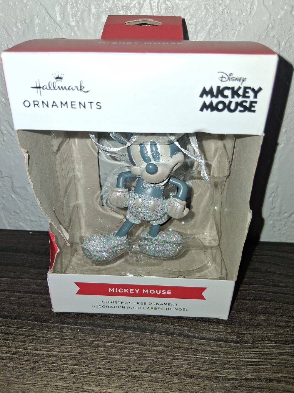 Hallmark Disney Mickey Mouse Silver Glitter Ornament - Silver